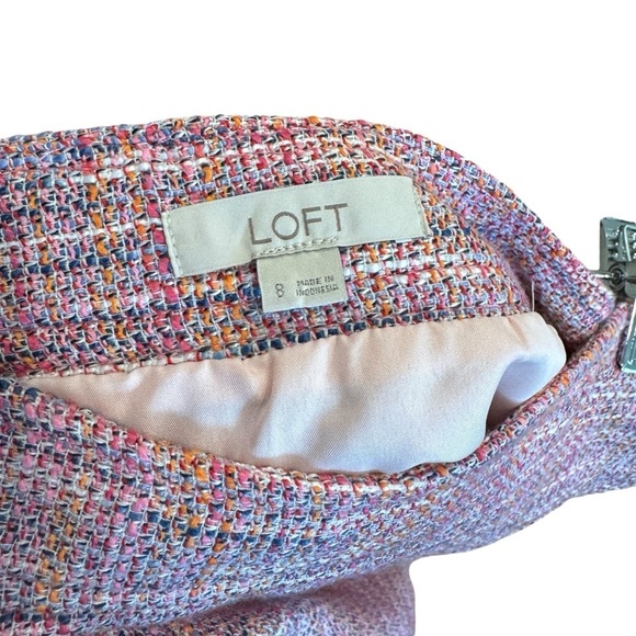 ANN TAYLOR LOFT‎ Women's Pink Petite Tweed Pocket Shift Skirt Size 8 - Picture 8 of 11